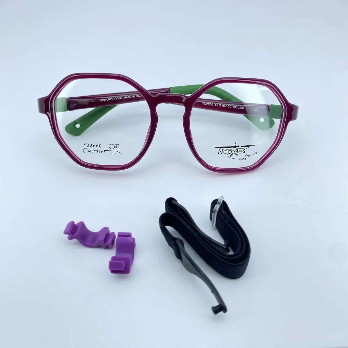 Montura Flexible para Niña en TR90 con Accesorios - Nápoles Visión Morado - YD2660