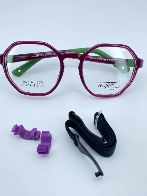 Montura Flexible para Niña en TR90 con Accesorios - Nápoles Visión Morado - YD2660