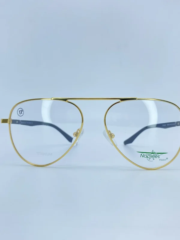 Montura Óptica de Caballero en Titanium con Brazo Flexible - Nápoles Visión Dorado C5 - BT0025