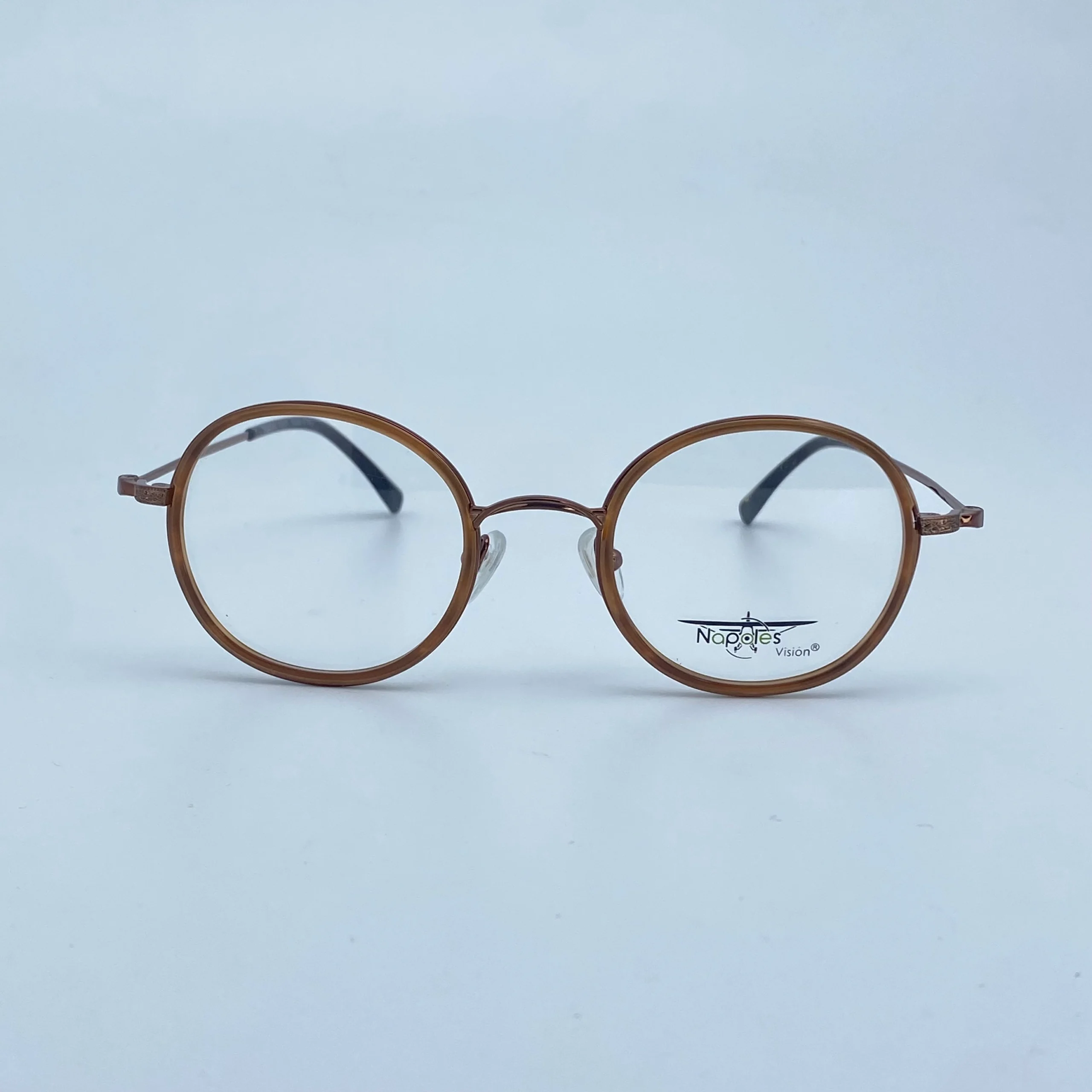 Montura Óptica Unisex en Acero quirúrgico - Nápoles Visión Café C7- 10796J