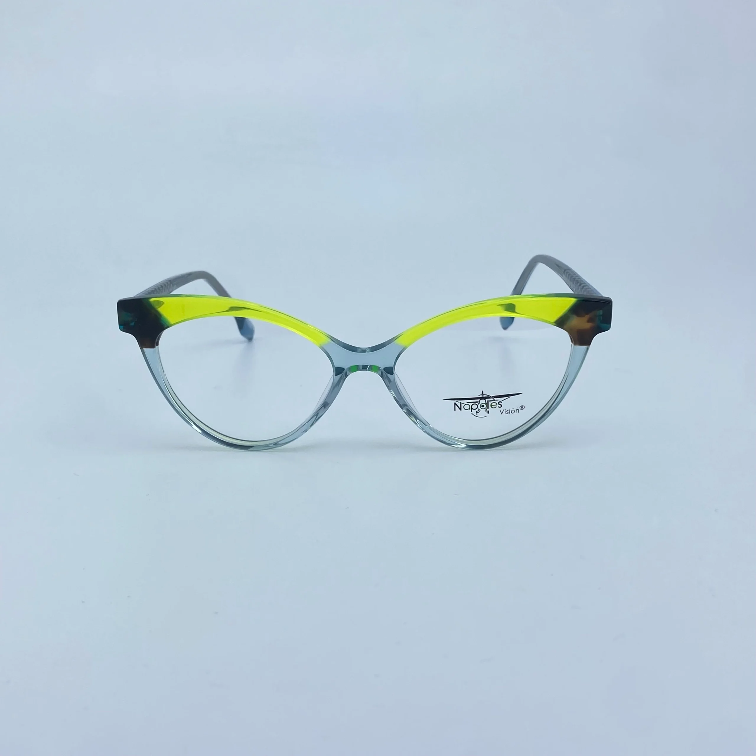 Montura Óptica de Mujer en Acetato laminado y herrajes en Acero Quirúrgico - Nápoles Visión Verde C2 - 9826