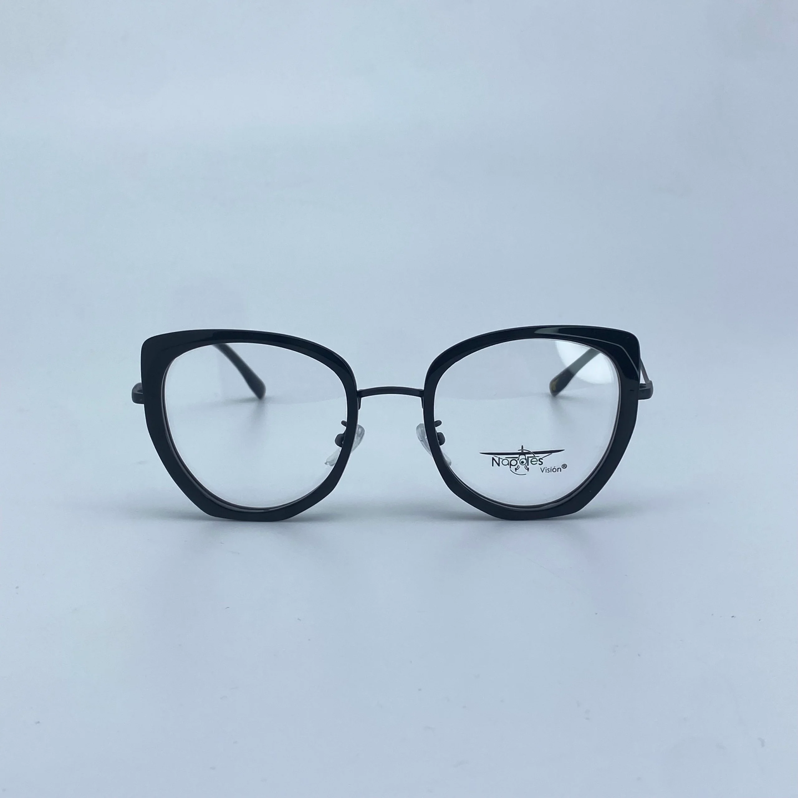 Montura Óptica de Mujer en Acetato laminado y brazos en Acero Quirúrgico - Nápoles Visión Negro C8 - W53042