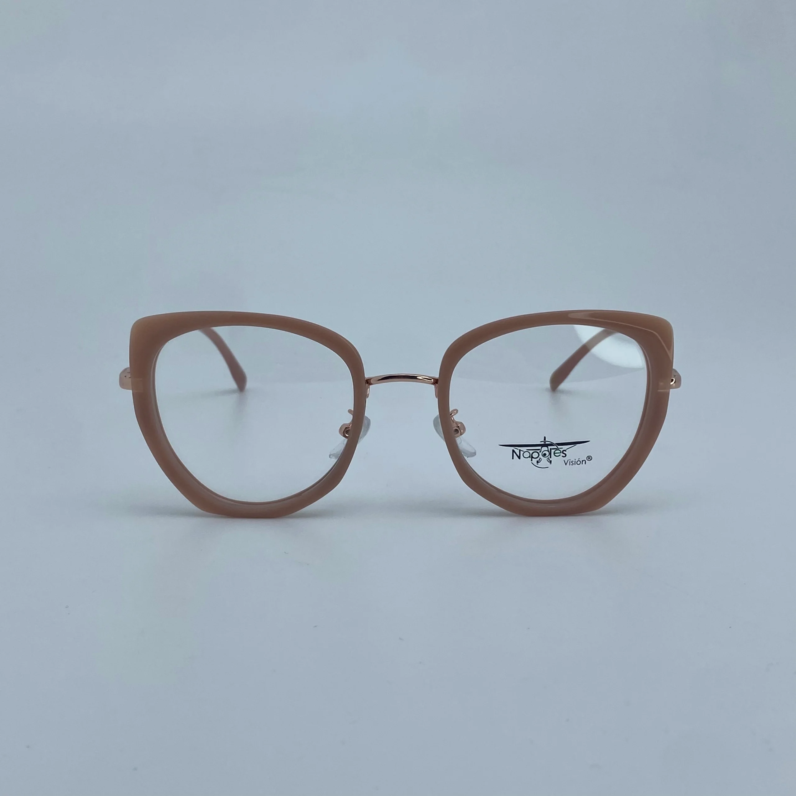 Montura Óptica de Mujer en Acetato laminado y brazos en Acero Quirúrgico - Nápoles Visión Rosado C3 - W53042
