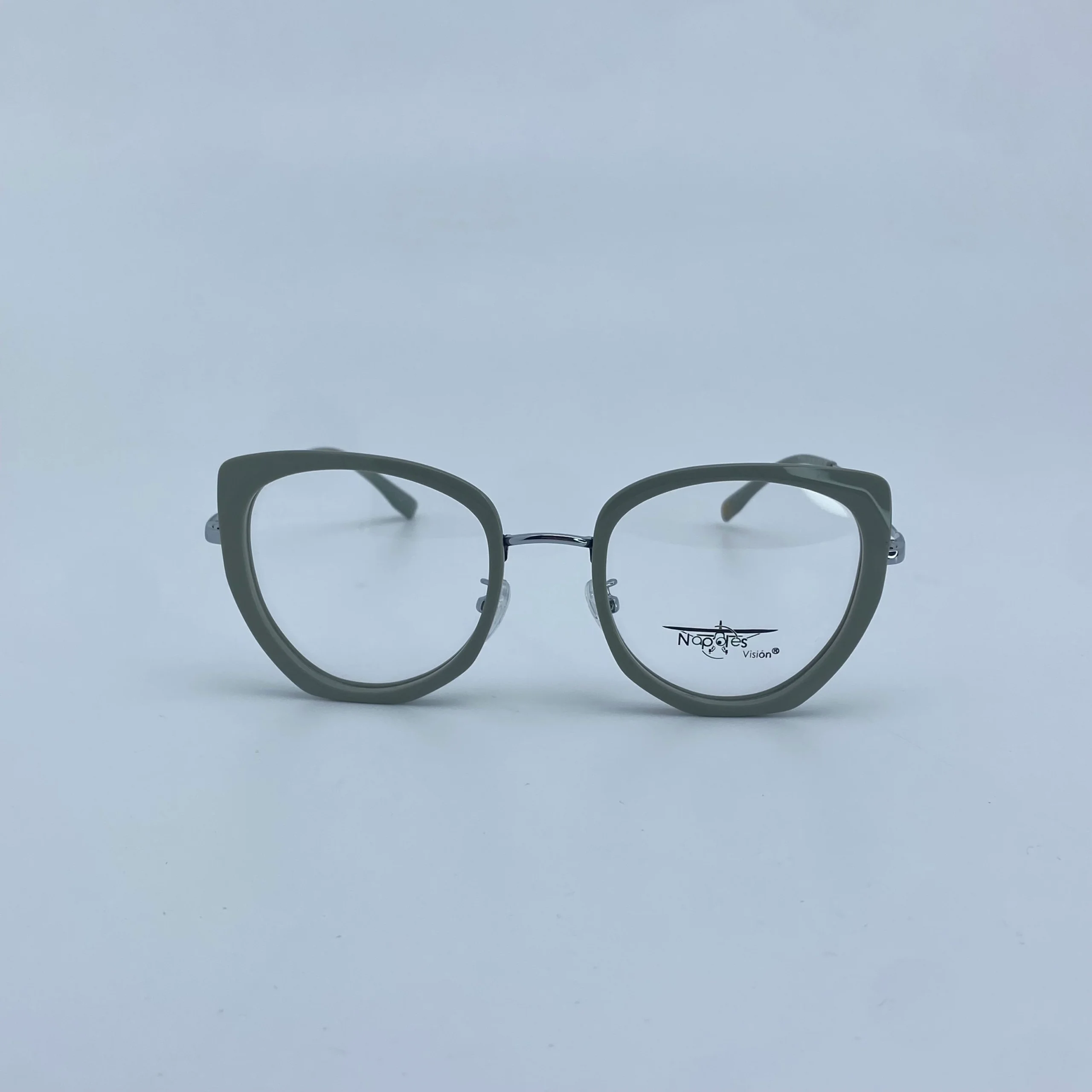 Montura Óptica de Mujer en Acetato laminado y brazos en Acero Quirúrgico - Nápoles Visión Verde C9 - W53042