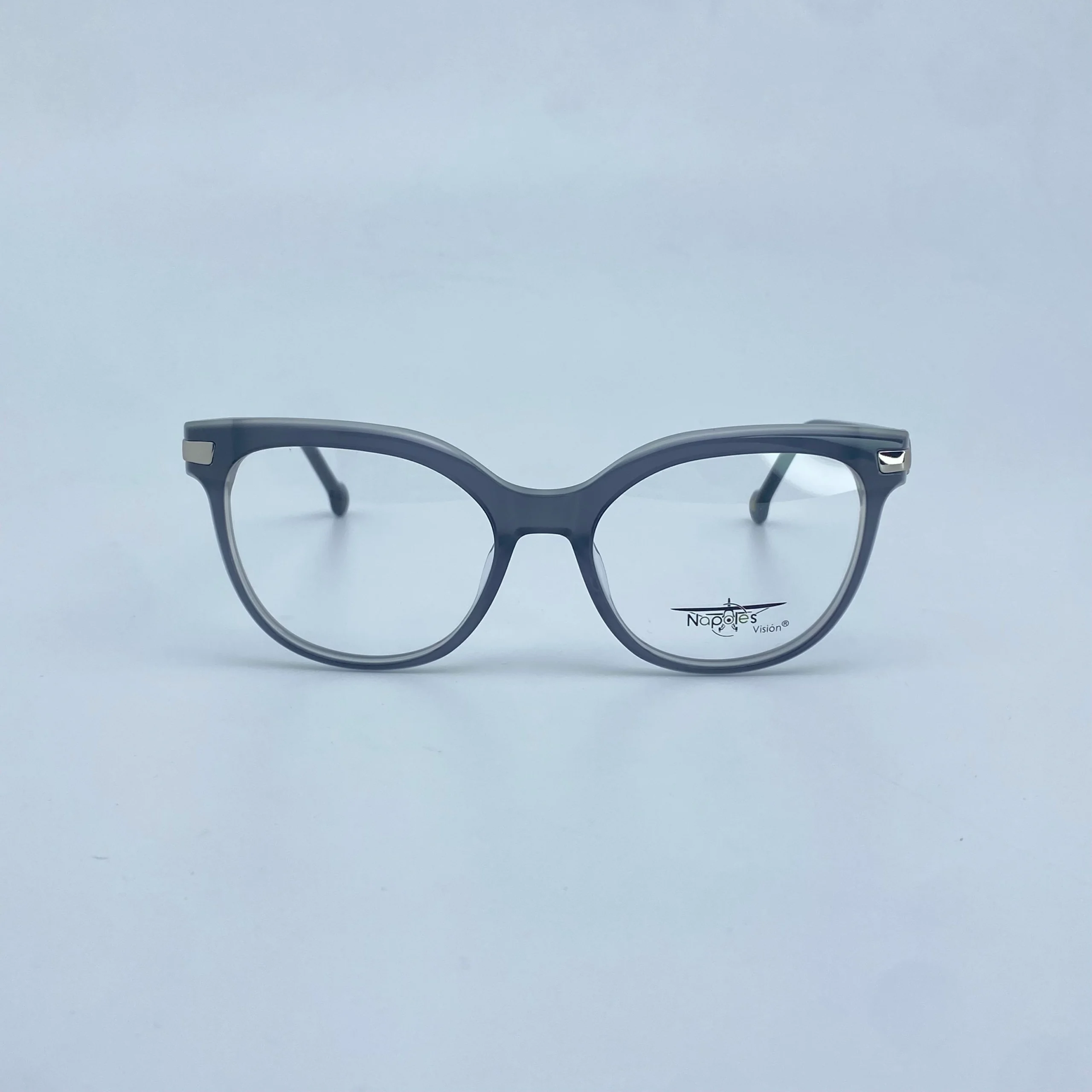 Montura Óptica de Dama en Acetato laminado y herrajes en acero quirúrgico - Nápoles Visión - Azul C4 - W53058