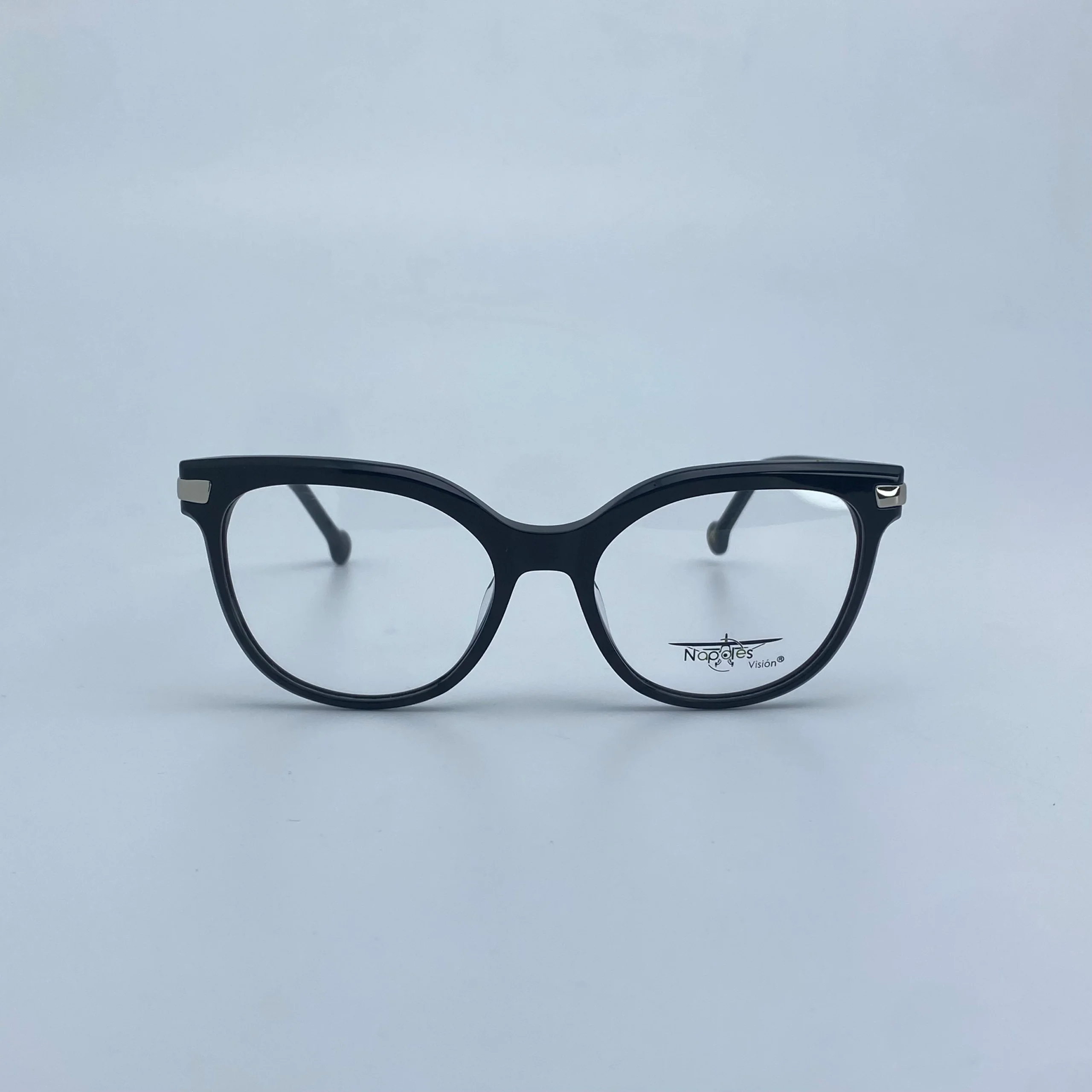 Montura Óptica de Dama en Acetato laminado y herrajes en acero quirúrgico - Nápoles Visión - Negro C2 - W53058