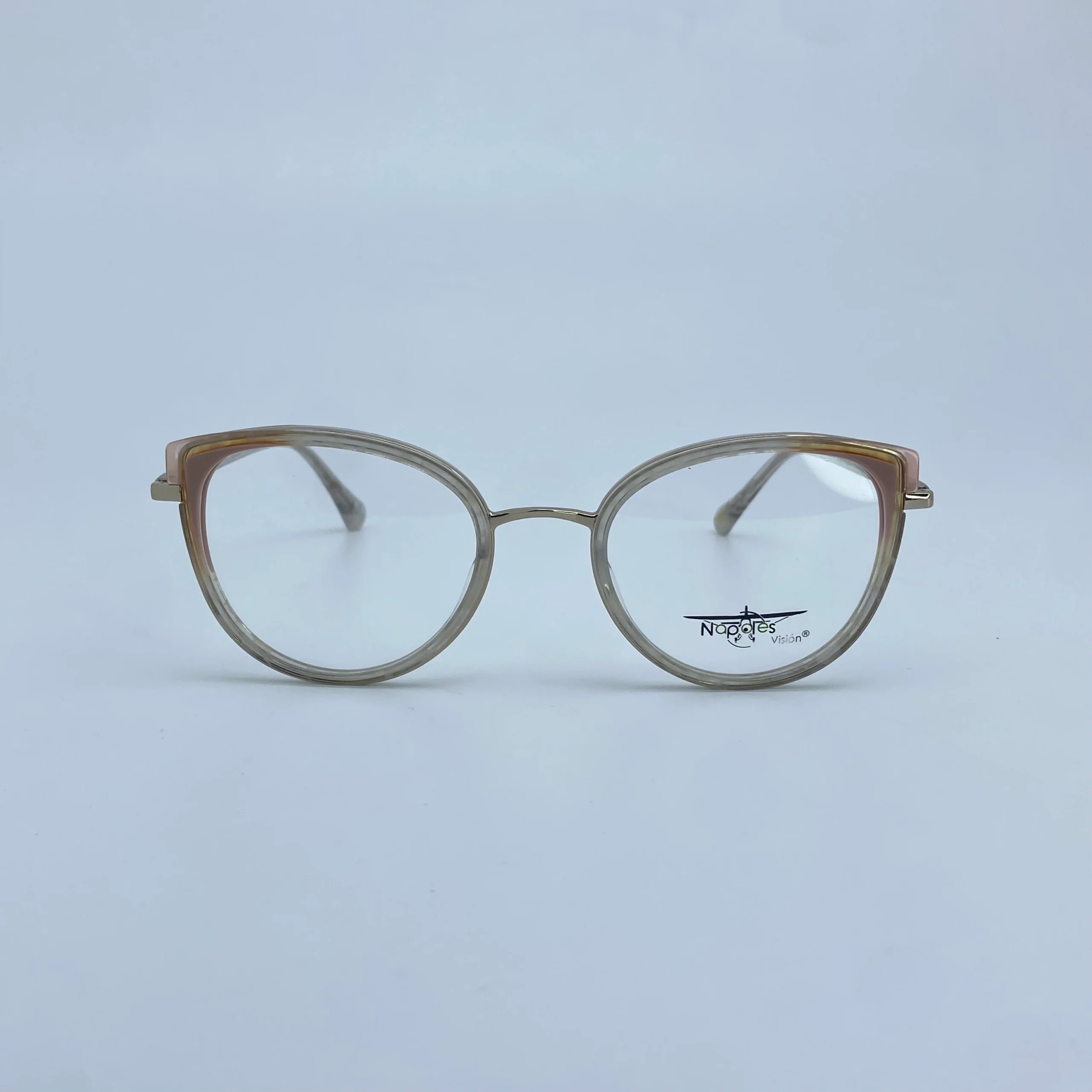 Montura Óptica de Mujer en Acetato con Herrajes en Acero - Nápoles Visión Blanco C6 - W56102