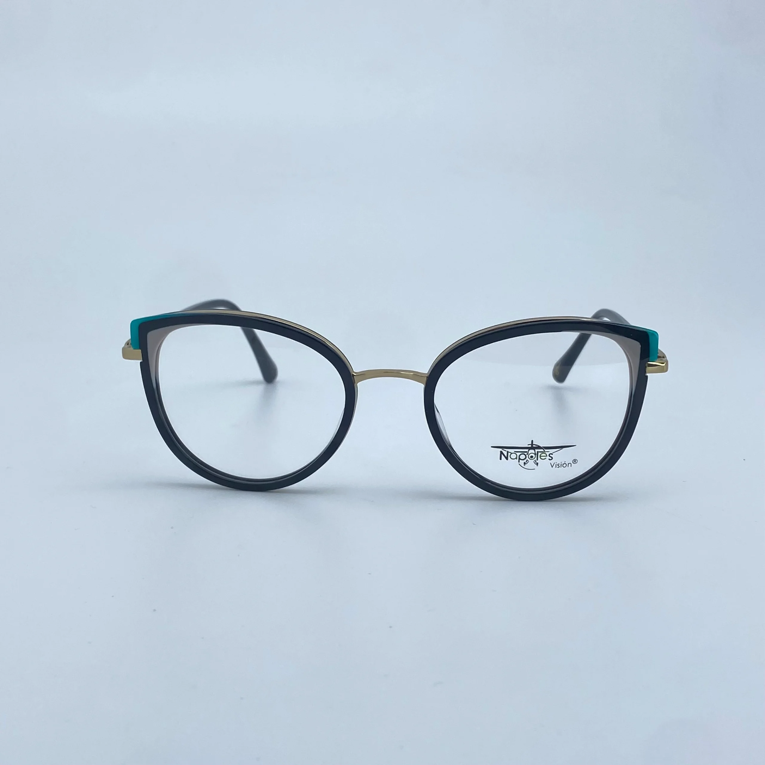 Montura Óptica de Mujer en Acetato con Herrajes en Acero - Nápoles Visión Negro C1 - W56102