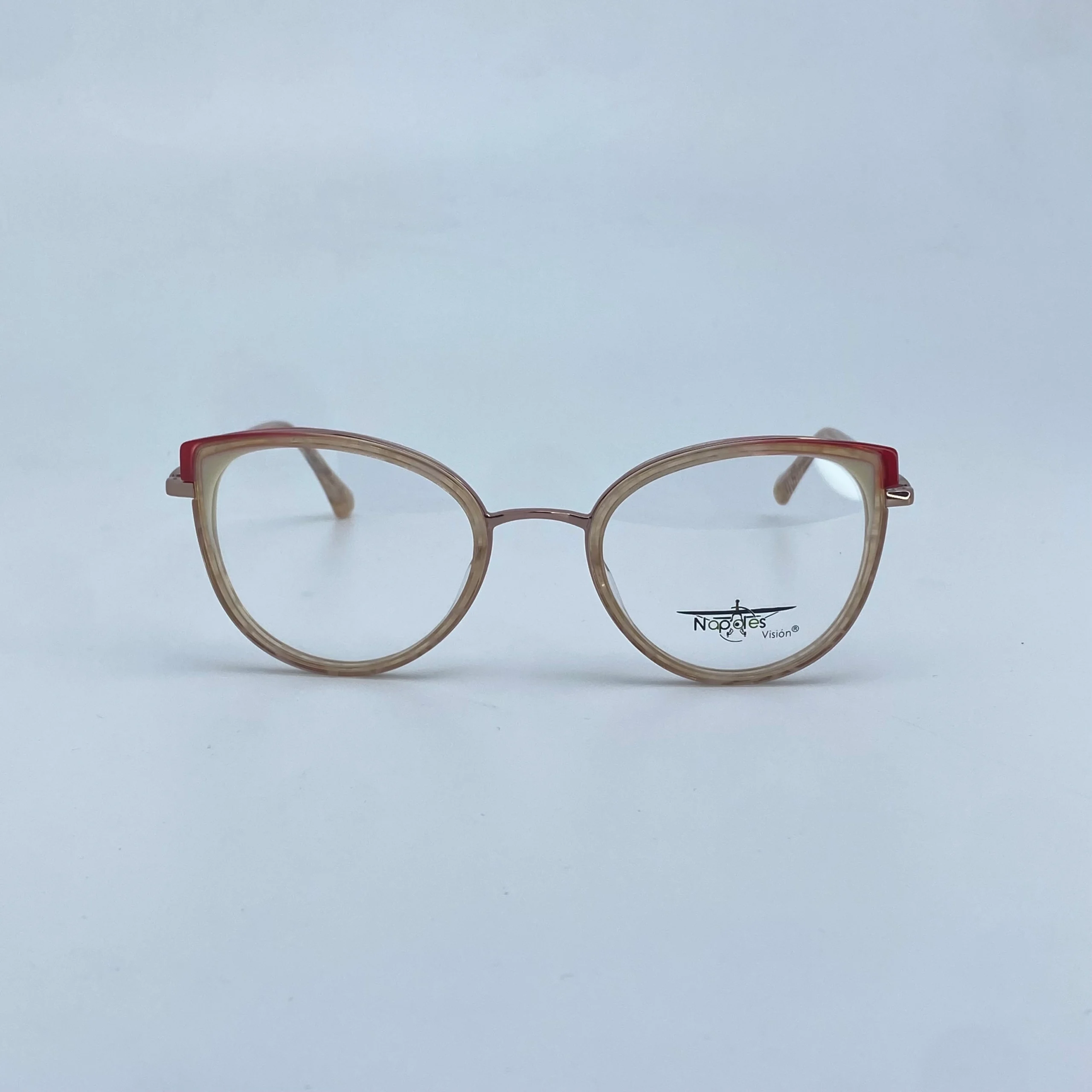 Montura Óptica de Mujer en Acetato con Herrajes en Acero - Nápoles Visión Rosado C2 - W56102