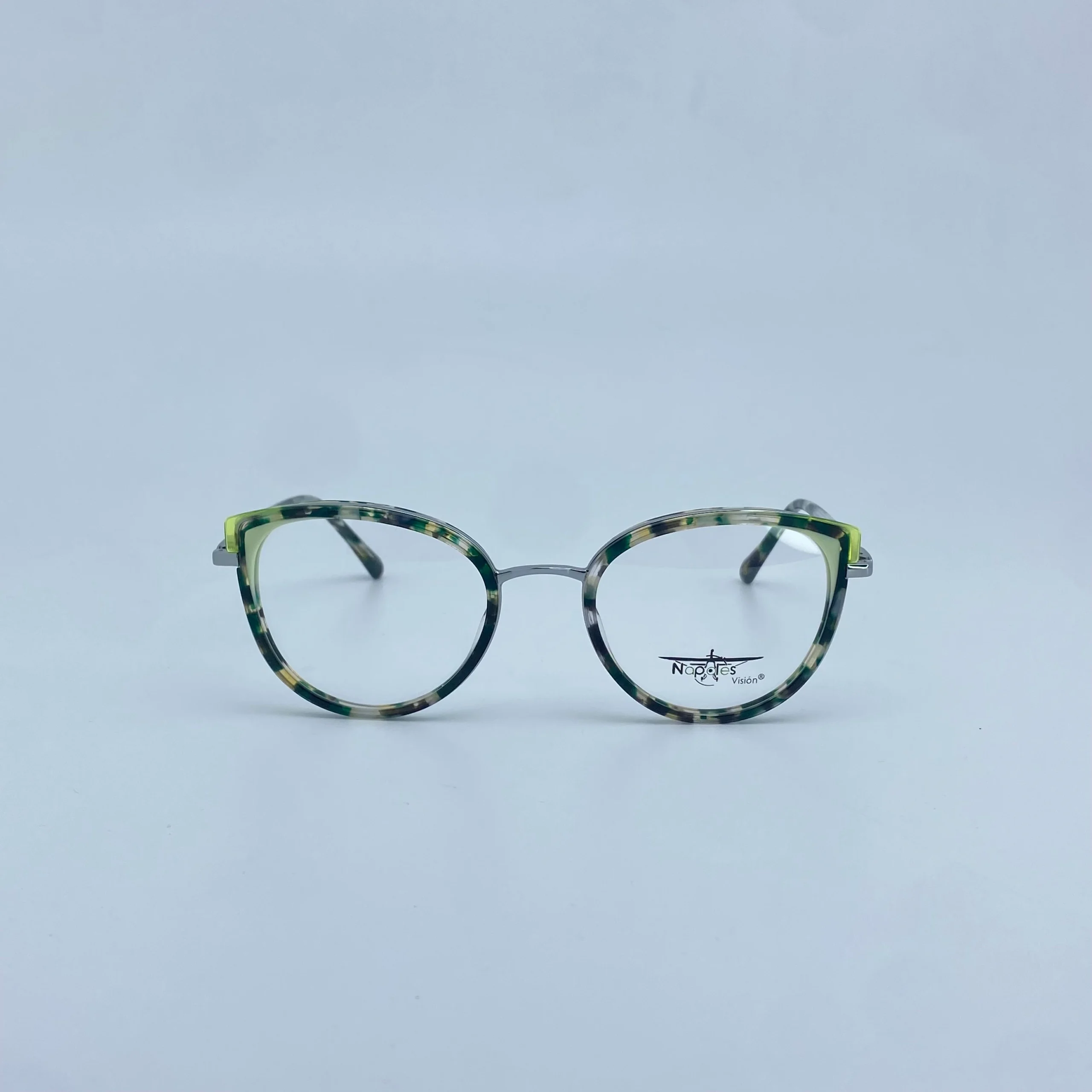 Montura Óptica de Mujer en Acetato con Herrajes en Acero - Nápoles Visión Verde C6 - W56102