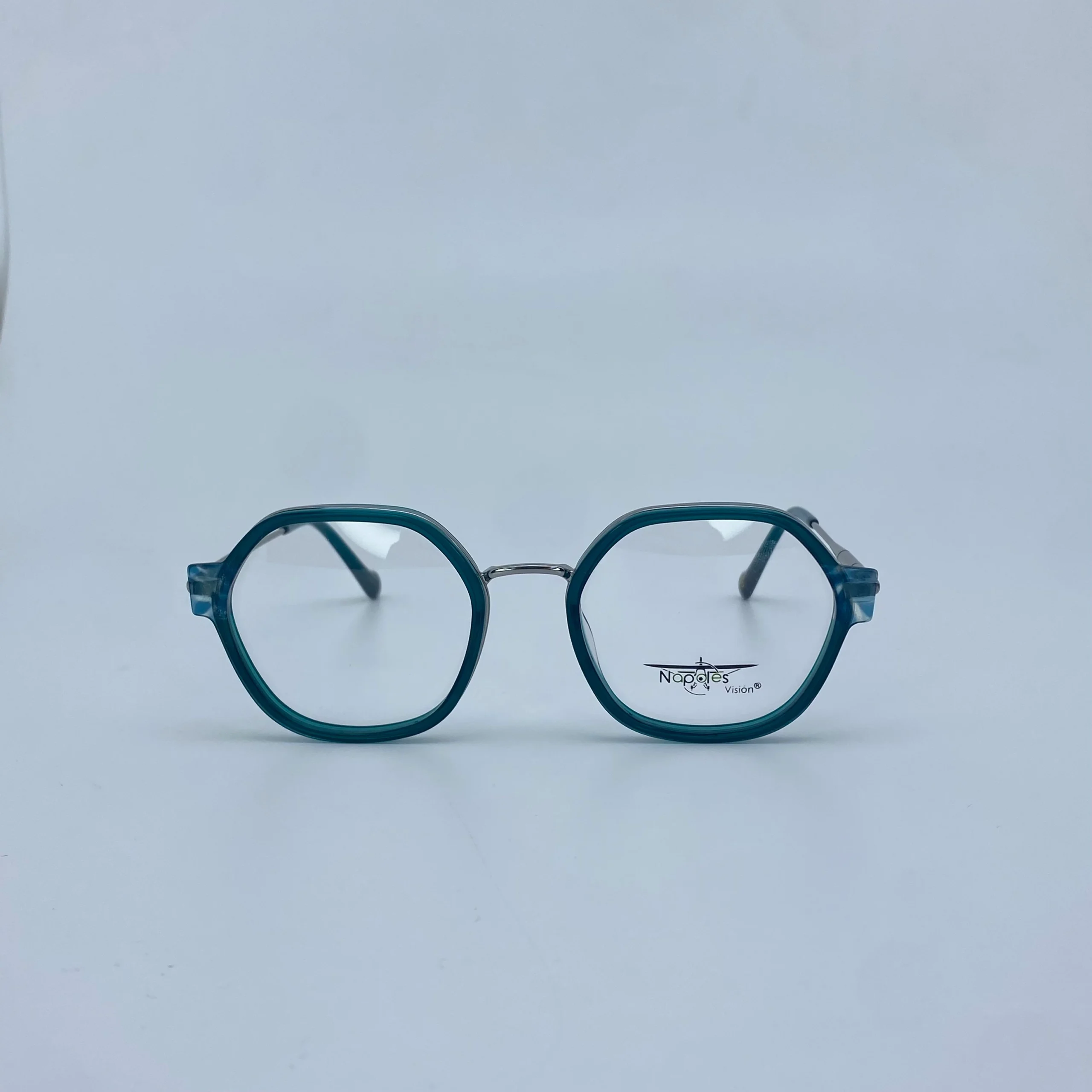 Montura Óptica de Mujer en Acetato laminado y brazos en Acero Quirúrgico - Nápoles Visión Azul Col.08 - W56113
