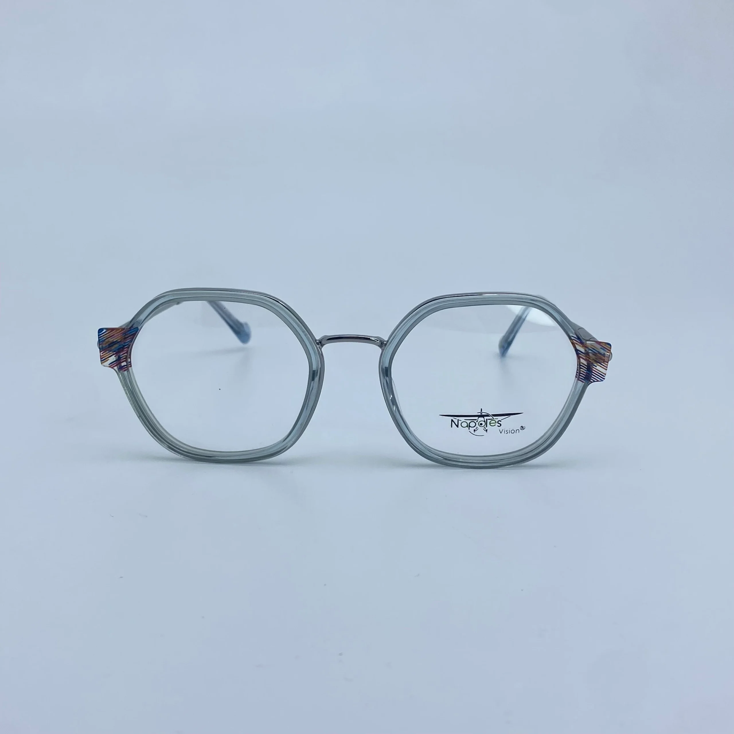 Montura Óptica de Mujer en Acetato laminado y brazos en Acero Quirúrgico - Nápoles Visión Azul Traslúcido C4 - W56113